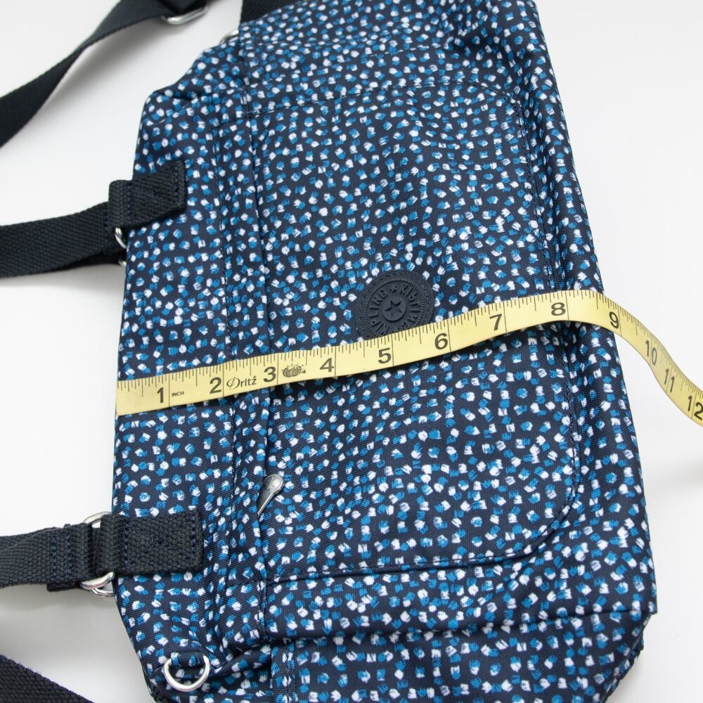 Kipling Flora Shoulder Bag Printed Notes Purse Removable Strap Blue White - Picture 6 of 9